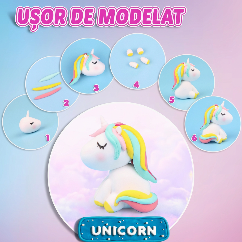 Set de 36 Bucăți de Plastilină Spațială Ultra-Ușoară, Culori Aleatorii