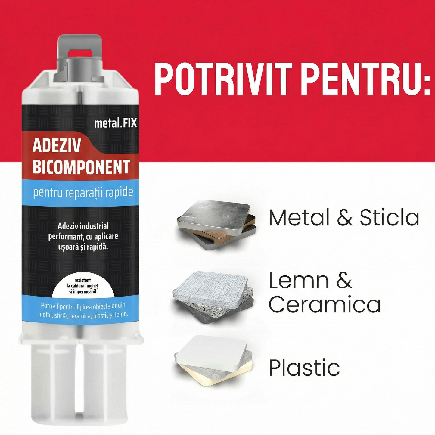 MetalFix - Adeziv Bicomponent pentru Reparații Rapide