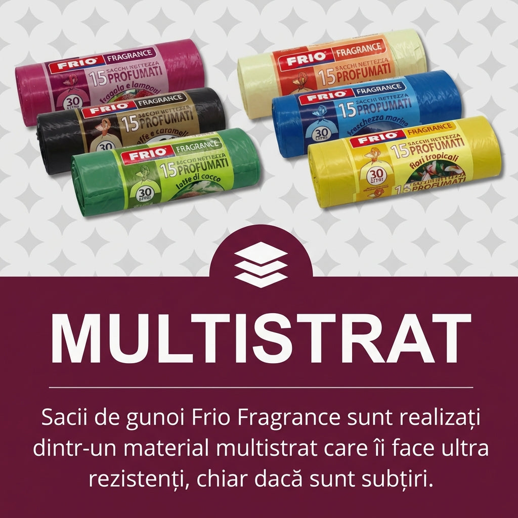 Set de 6 Role de Saci pentru Gunoi cu 15 Pungi de 6 Arome