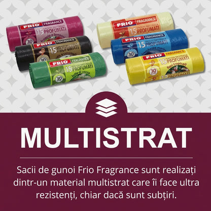 Set de 6 Role de Saci pentru Gunoi cu 15 Pungi de 6 Arome
