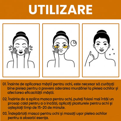 Set 60 de Bucăți de Măști de Ochi cu Colagen și Vitamina C - Gel Hipoalergenic pentru Îngrijirea Ochilor, Împotriva Cearcănelor, Ridurilor, Iluminare, Netezire și Fermitate, Toate Tipurile