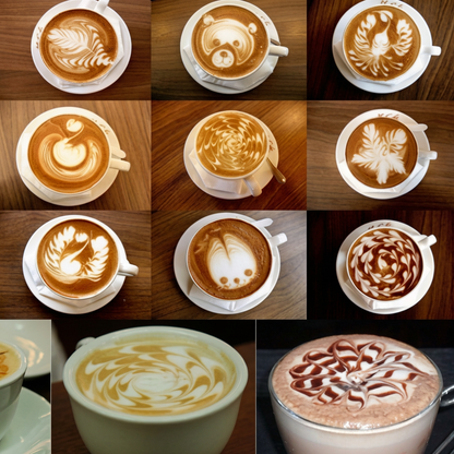 Set de 16 Șabloane pentru Latte Art din Plastic