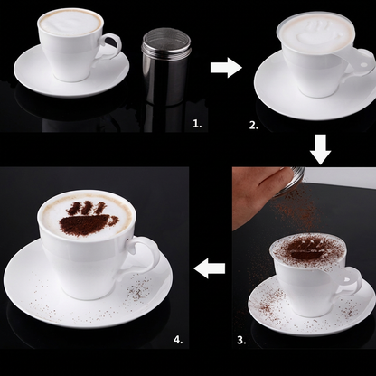 Set de 16 Șabloane pentru Latte Art din Plastic