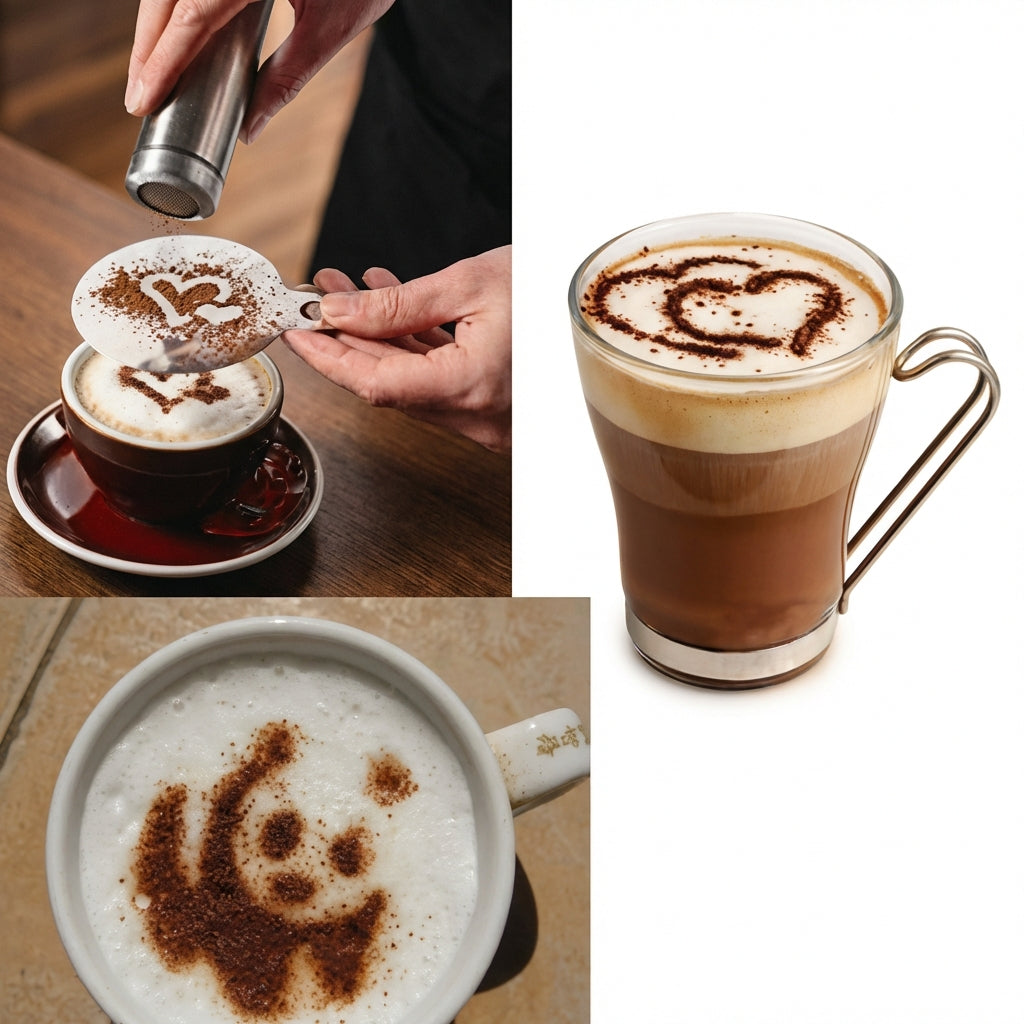 Set de 16 Șabloane pentru Latte Art din Plastic