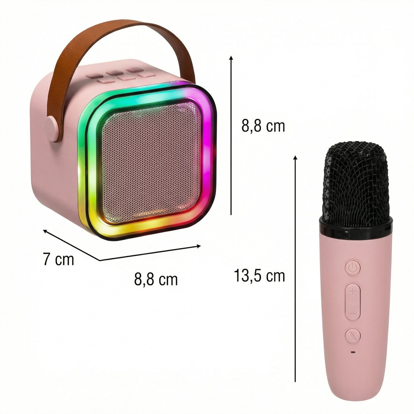 Set Karaoke cu 2 Microfoane și Boxă Portabilă