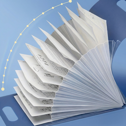 Dosar Expandabil cu 13 Straturi Rezistent, Format A4 și 13 Secțiuni Extensibile