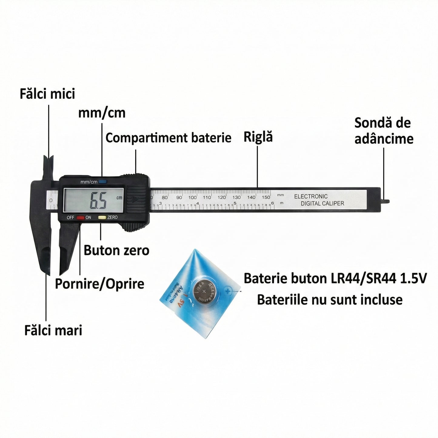 Șubler Electronic Digital, Cadran din Fibră de Carbon