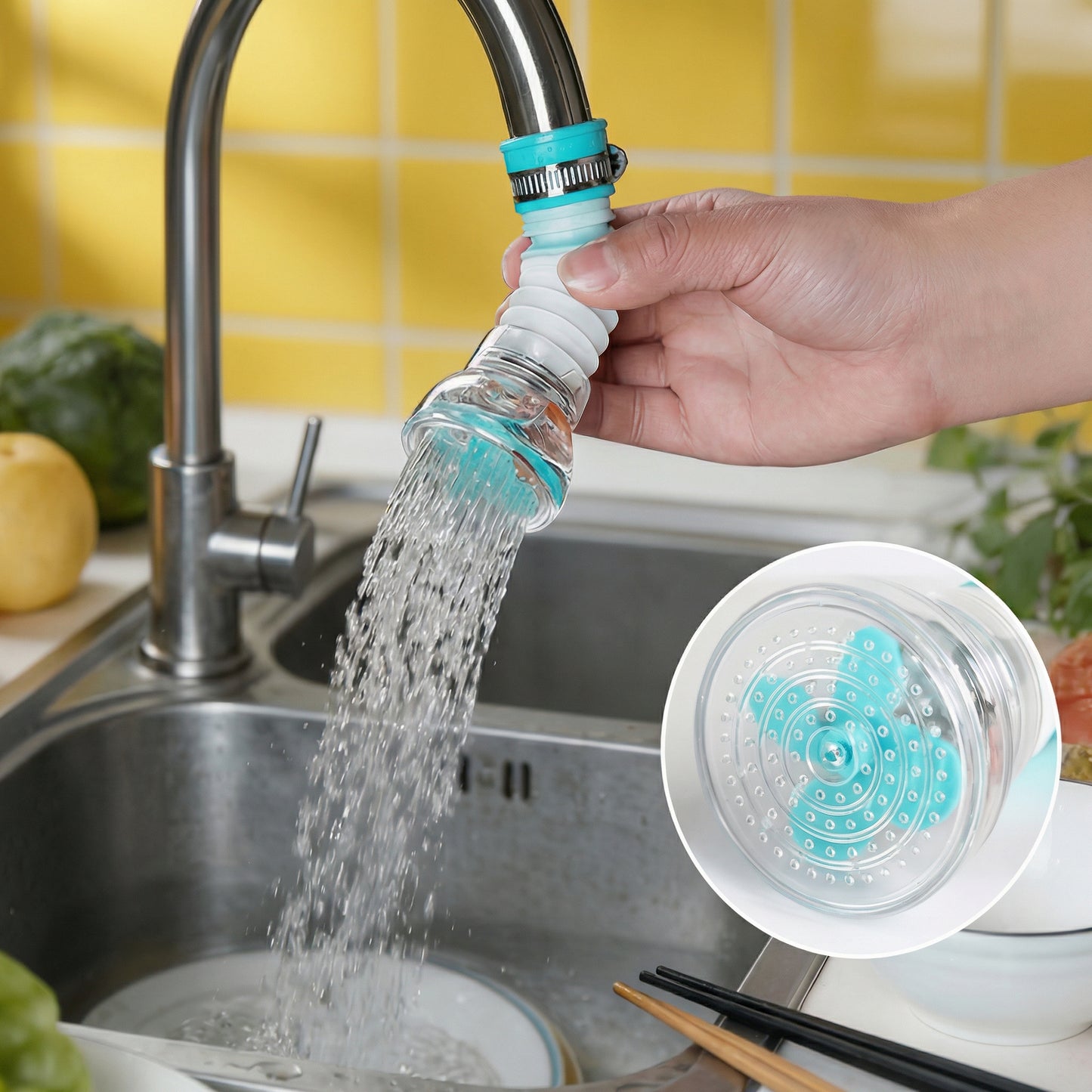 Adaptor Robinet Rotativ Extensibil Reglabil cu Filtru