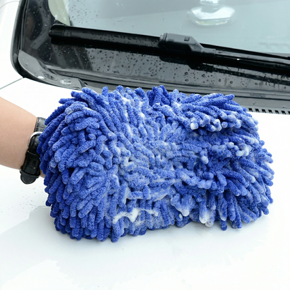 Buretele Magic - Mănuși Spălare Auto din Microfibra Albastră cu Burete