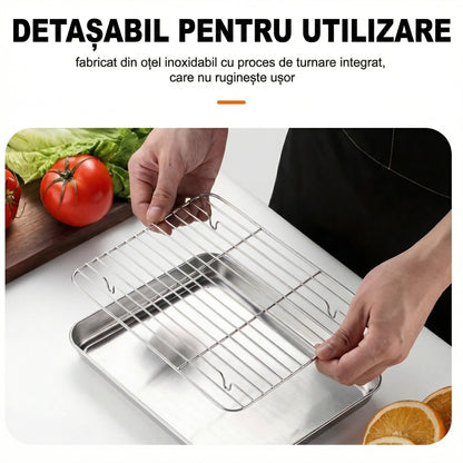 Set Farfurie Pătrată Japoneză din Oțel Inoxidabil