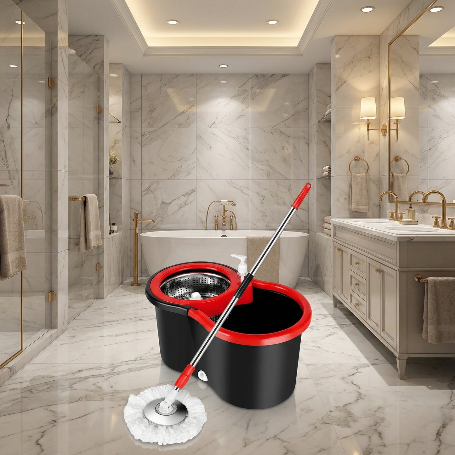 Set Mop Rotativ si Galeata cu Sistem de Stoarcere
