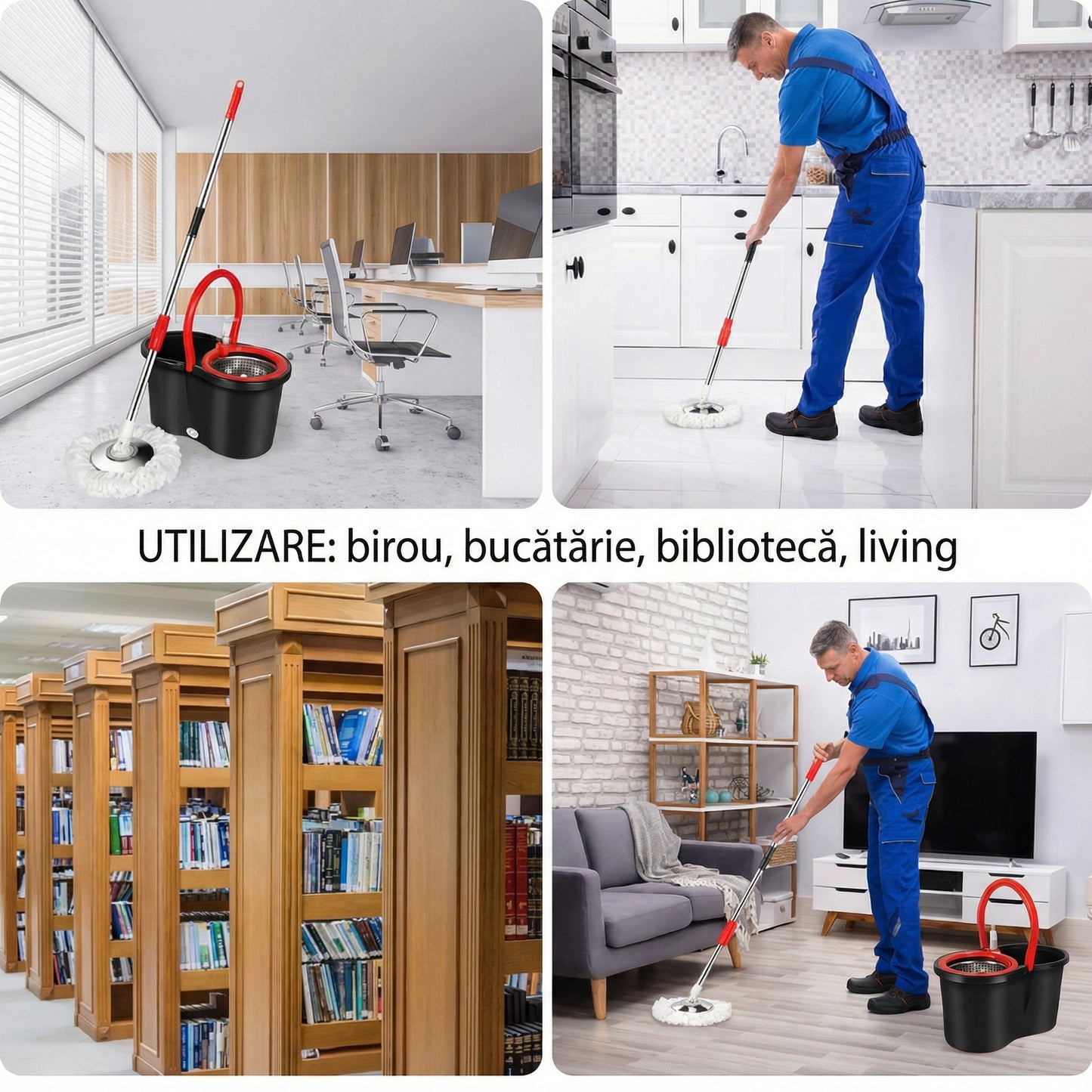 Set Mop Rotativ si Galeata cu Sistem de Stoarcere