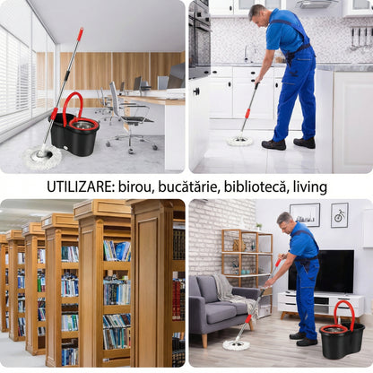 Set Mop Rotativ si Galeata cu Sistem de Stoarcere