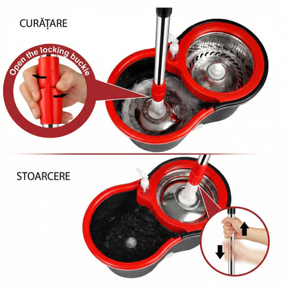 Set Mop Rotativ si Galeata cu Sistem de Stoarcere