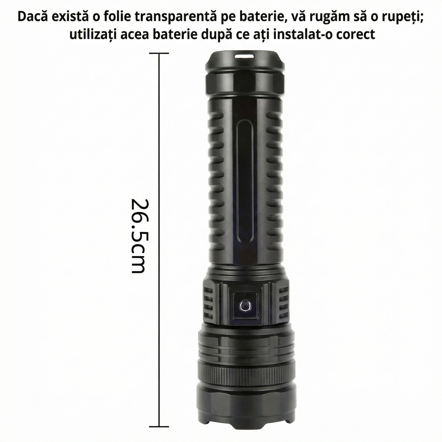 Lanternă LED de Mână Ultra Strălucitoare - Reîncărcabilă USB, Zoom Telescopic, Reflector cu Lumini COB pe Spate