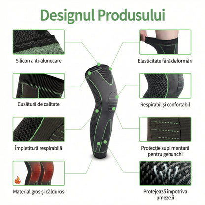 Genunchieră Elastică Lungă pentru Genunchi și Gambă