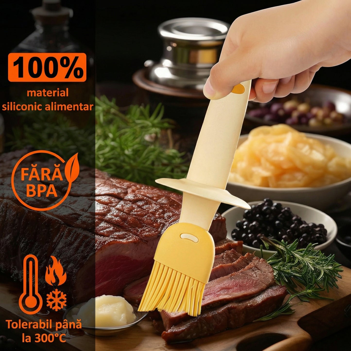 Dozator Multifunctional de Ulei din Doua Piese cu Perie de Silicon