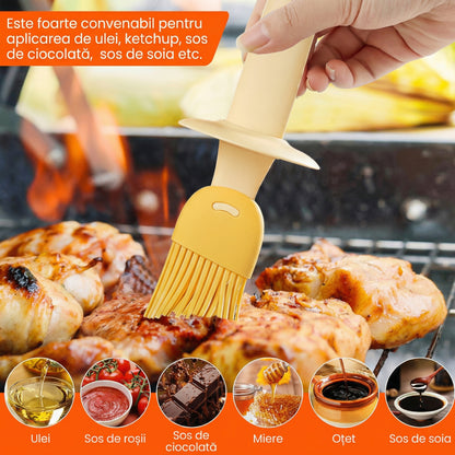 Dozator Multifunctional de Ulei din Doua Piese cu Perie de Silicon
