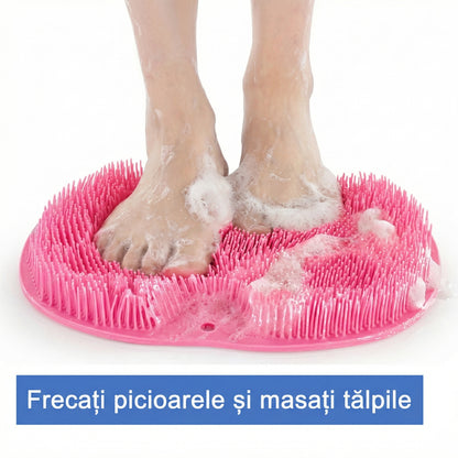 Covor de Duș Antiderapant și Masator - Exfoliere Blândă pentru Piele Netedă, Stimulează Circulația, Curățare Profundă și Îndepărtarea Pielii Moarte
