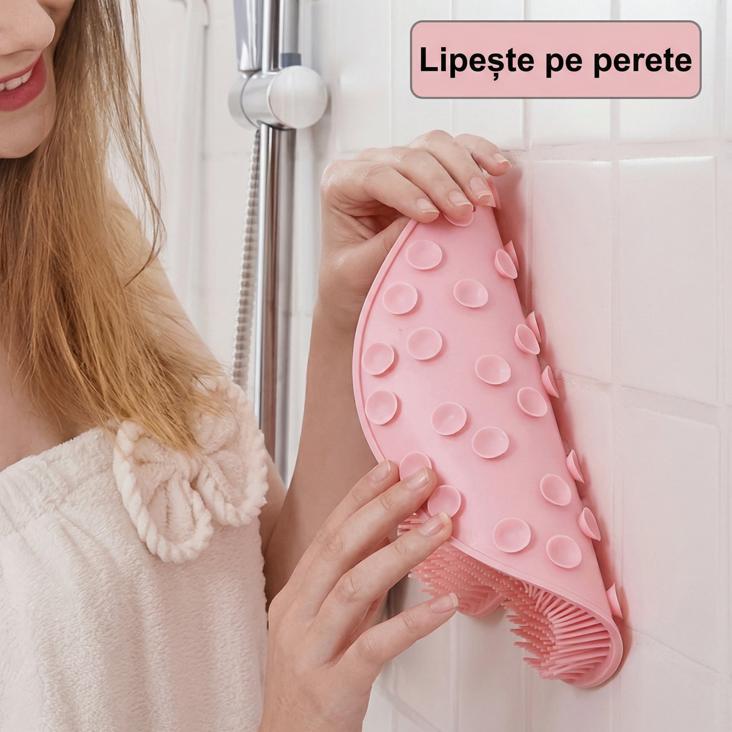 Covor de Duș Antiderapant și Masator - Exfoliere Blândă pentru Piele Netedă, Stimulează Circulația, Curățare Profundă și Îndepărtarea Pielii Moarte