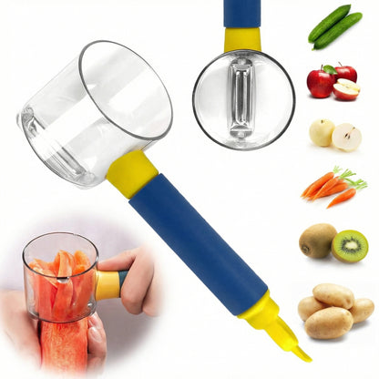 Curățător Multifuncțional din Oțel Inoxidabil pentru Bucătărie – cu Recipient pentru Colectarea Cojilor, Ergonomic, Rezistent la Rugină