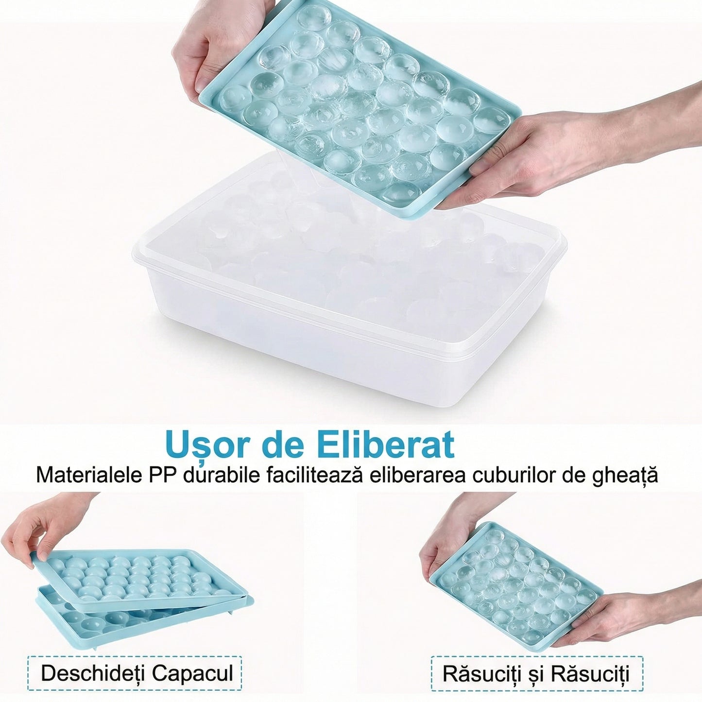 Tavă Rotundă pentru Cuburi de Gheață 33 Bile