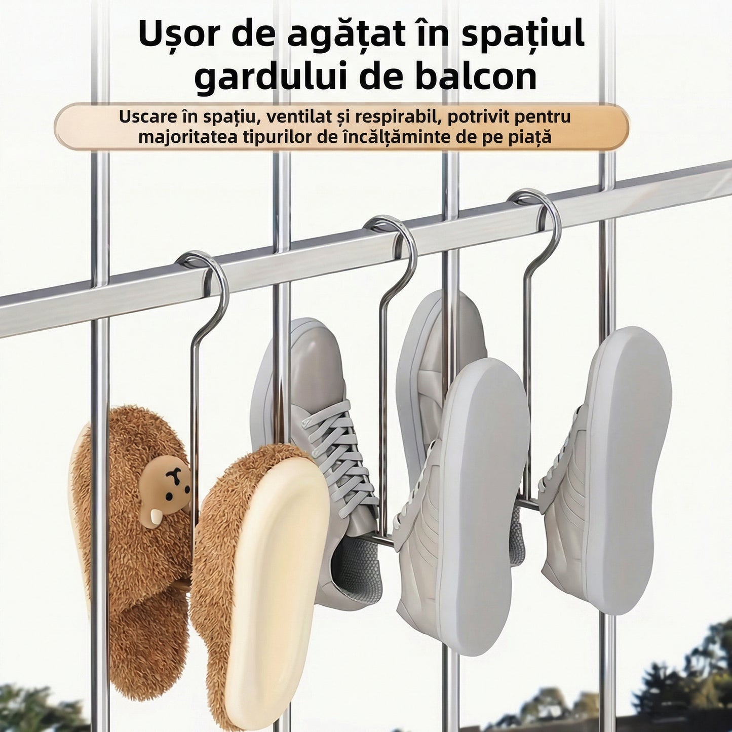 Set Suport pentru Uscarea Pantofilor din Oțel Inoxidabil
