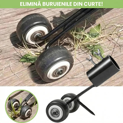 Unealtă pentru Eliminarea Buruienilor cu Roți, Reglabilă și Ușor de Folosit
