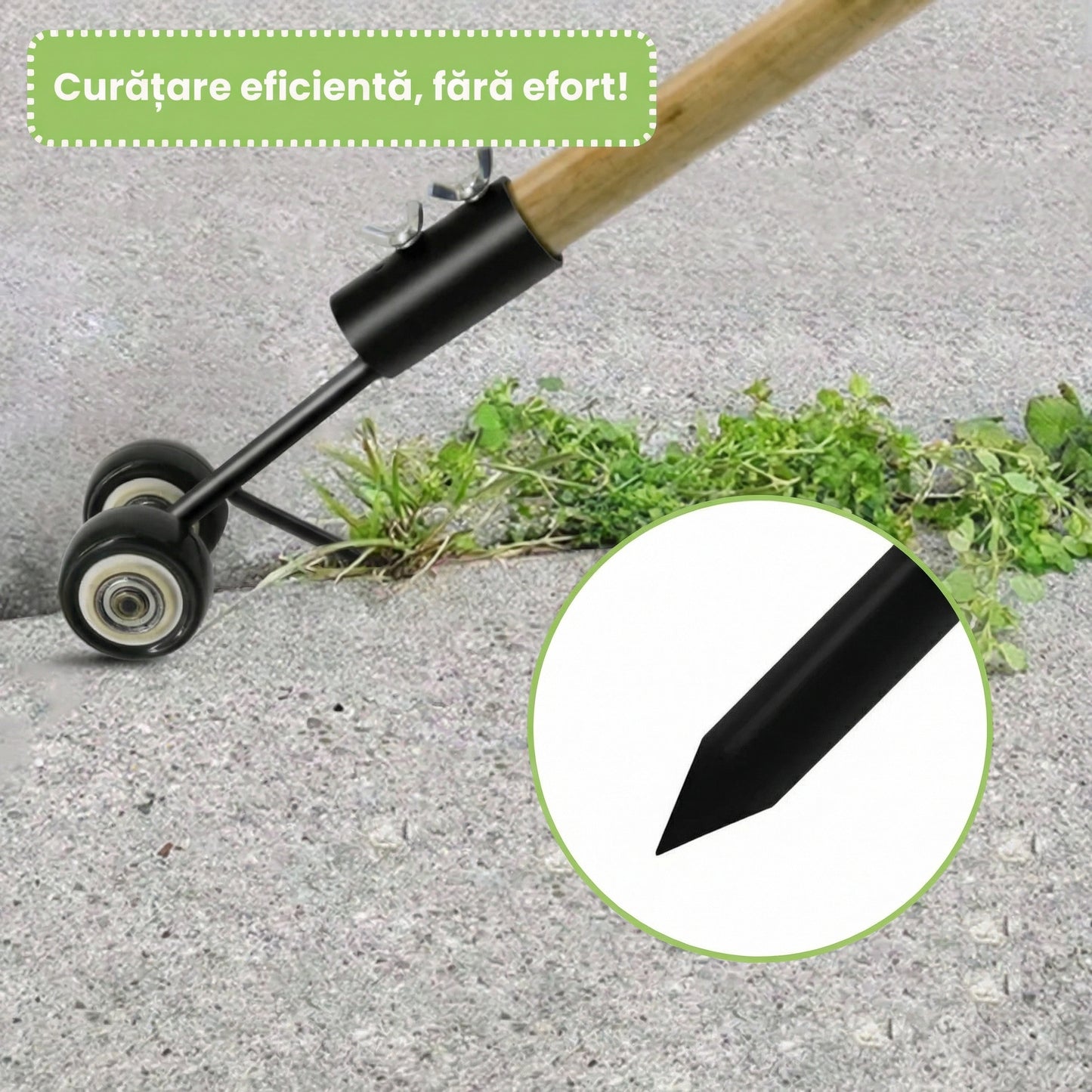 Unealtă pentru Eliminarea Buruienilor cu Roți, Reglabilă și Ușor de Folosit