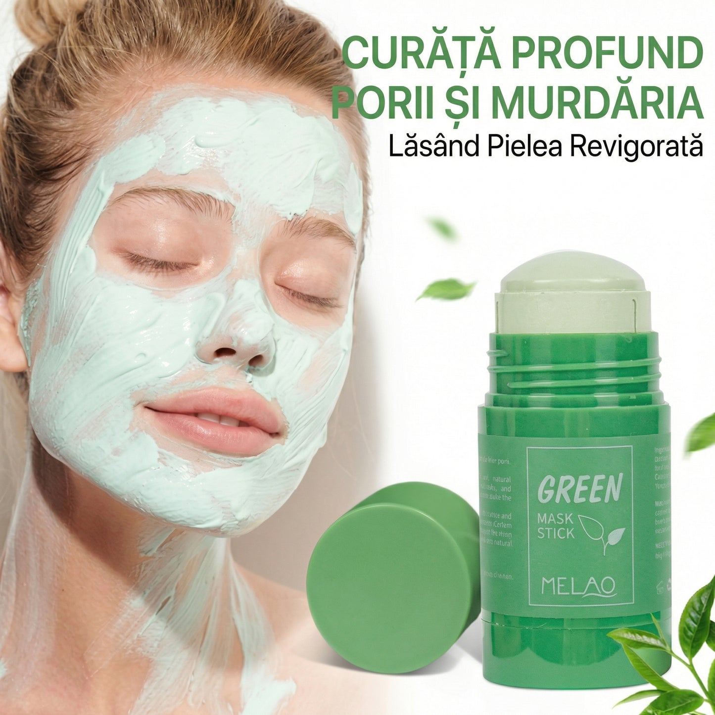 Mască de Curățare Profundă a Porilor cu Ceai Verde