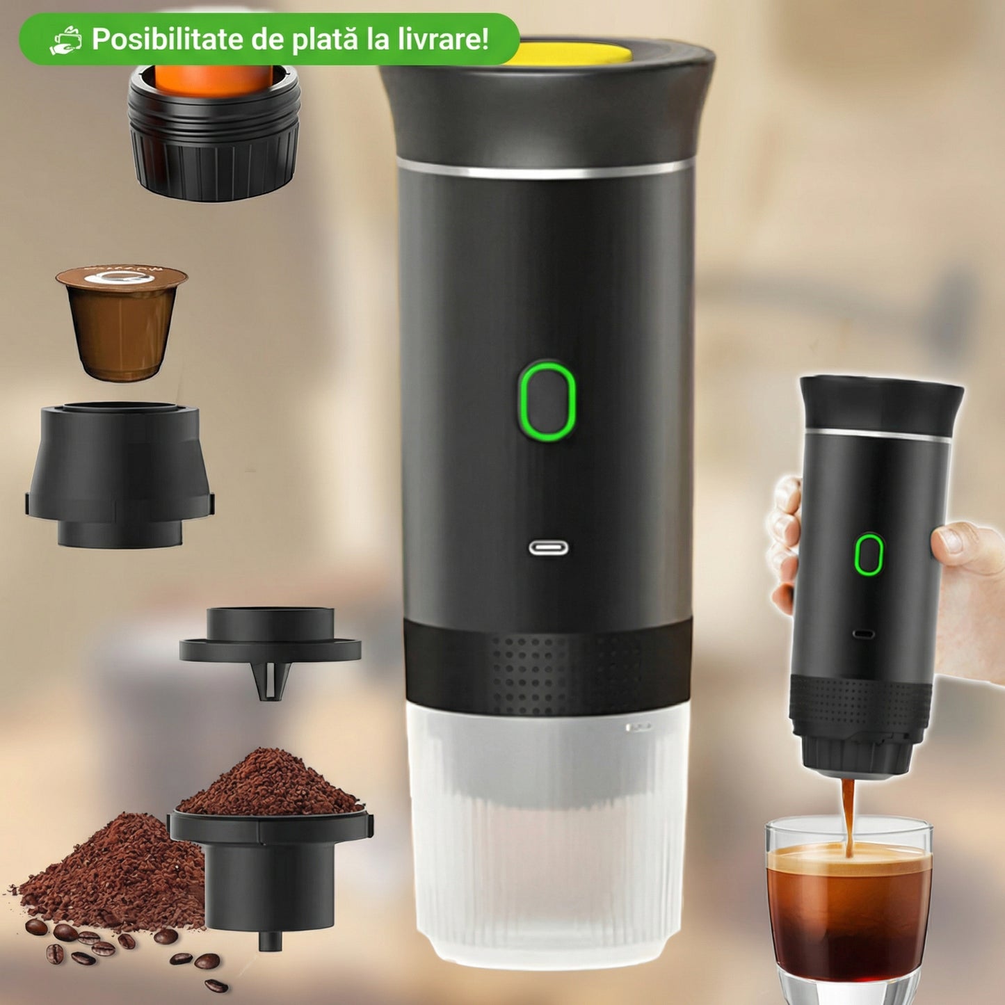 Espressor Portabil 3-în-1