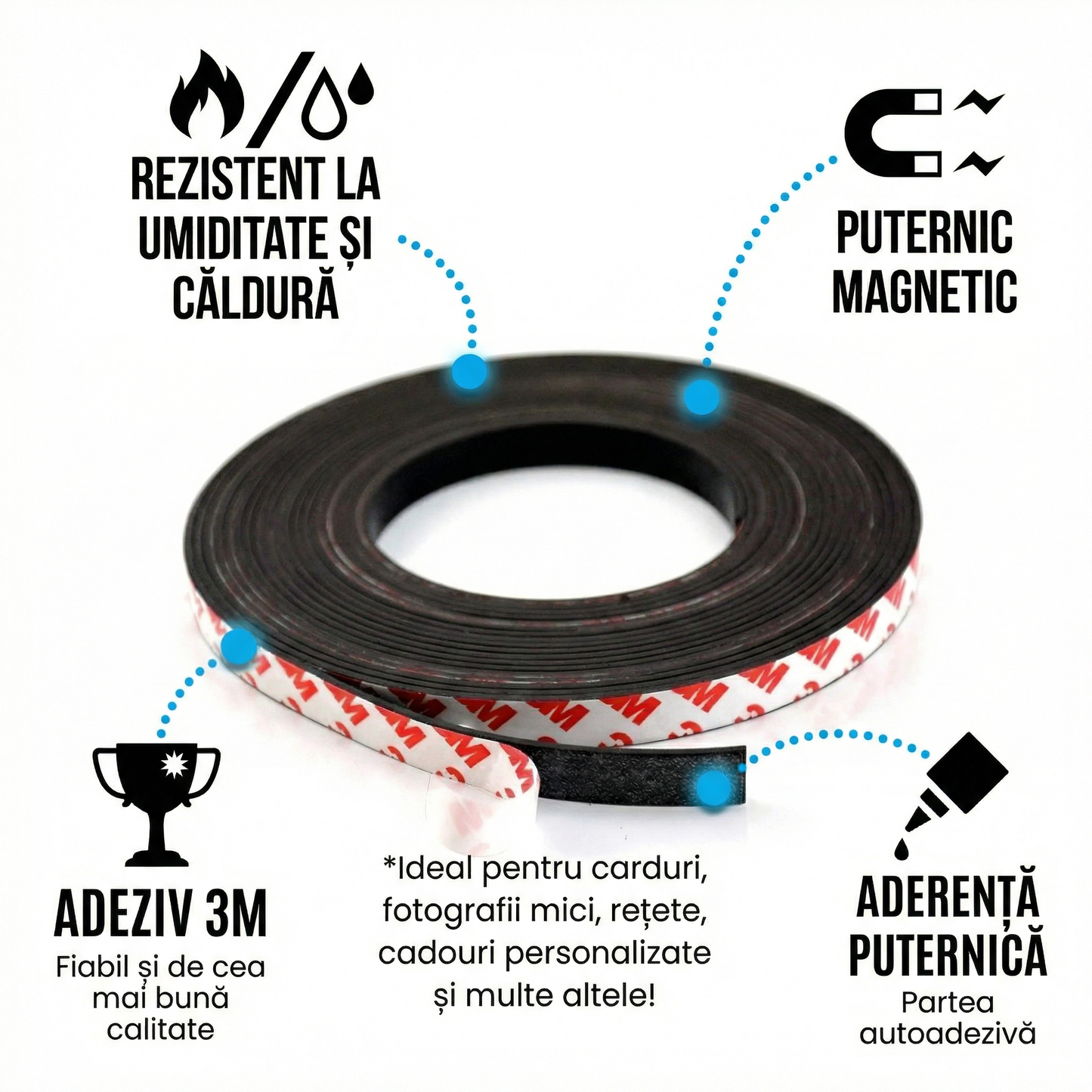 Rolă de Bandă Adezivă Magnetică pentru Meșteșuguri