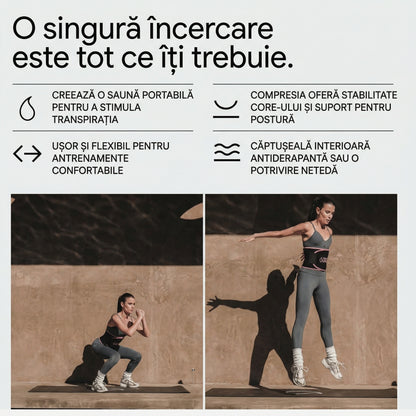 Centură de Talie cu Căptușeală din Folie, Curea Reglabilă pentru Fitness și Modelarea Corpului
