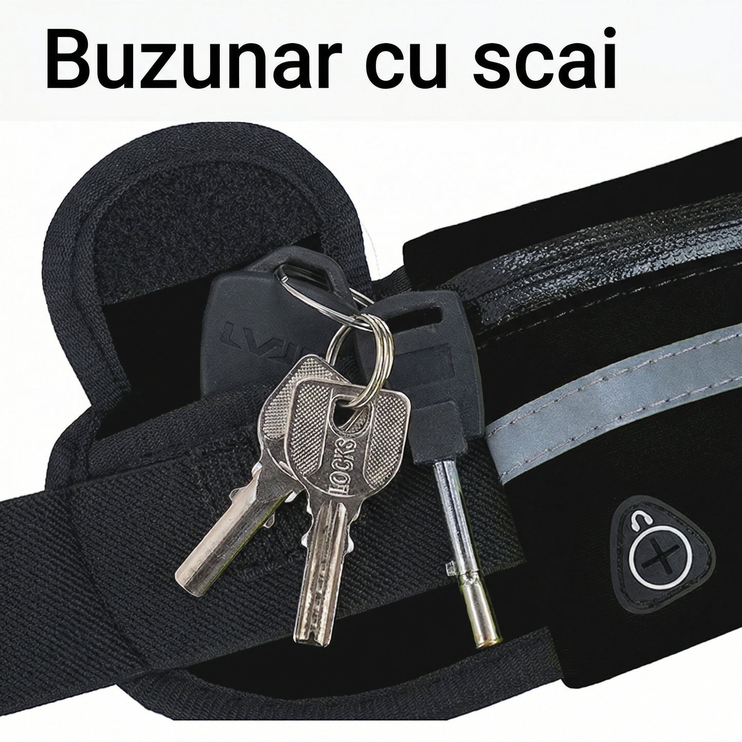 Borseta Sport cu Suport pentru Sticla de Apa, Curea Ajustabila, Reflectorizanta, pentru Alergare si Drumetii