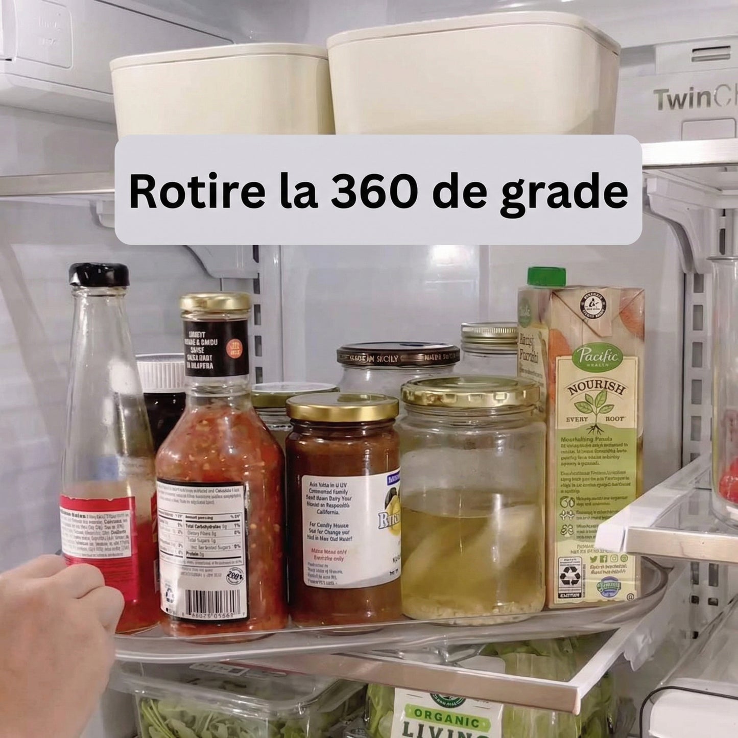 Organizator Rotativ 360º, 2 Niveluri, Rotund, Suprafață Antiaderentă