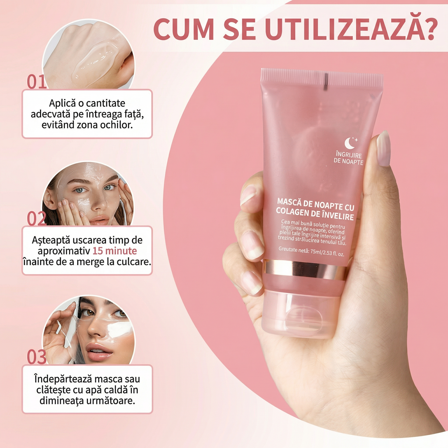 Mască cu Colagen pentru Redarea Elasticității Pielii