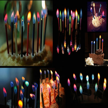 ColorFlame - Lumânări și Suporturi cu Flamă Colorată pentru Zile de Naștere
