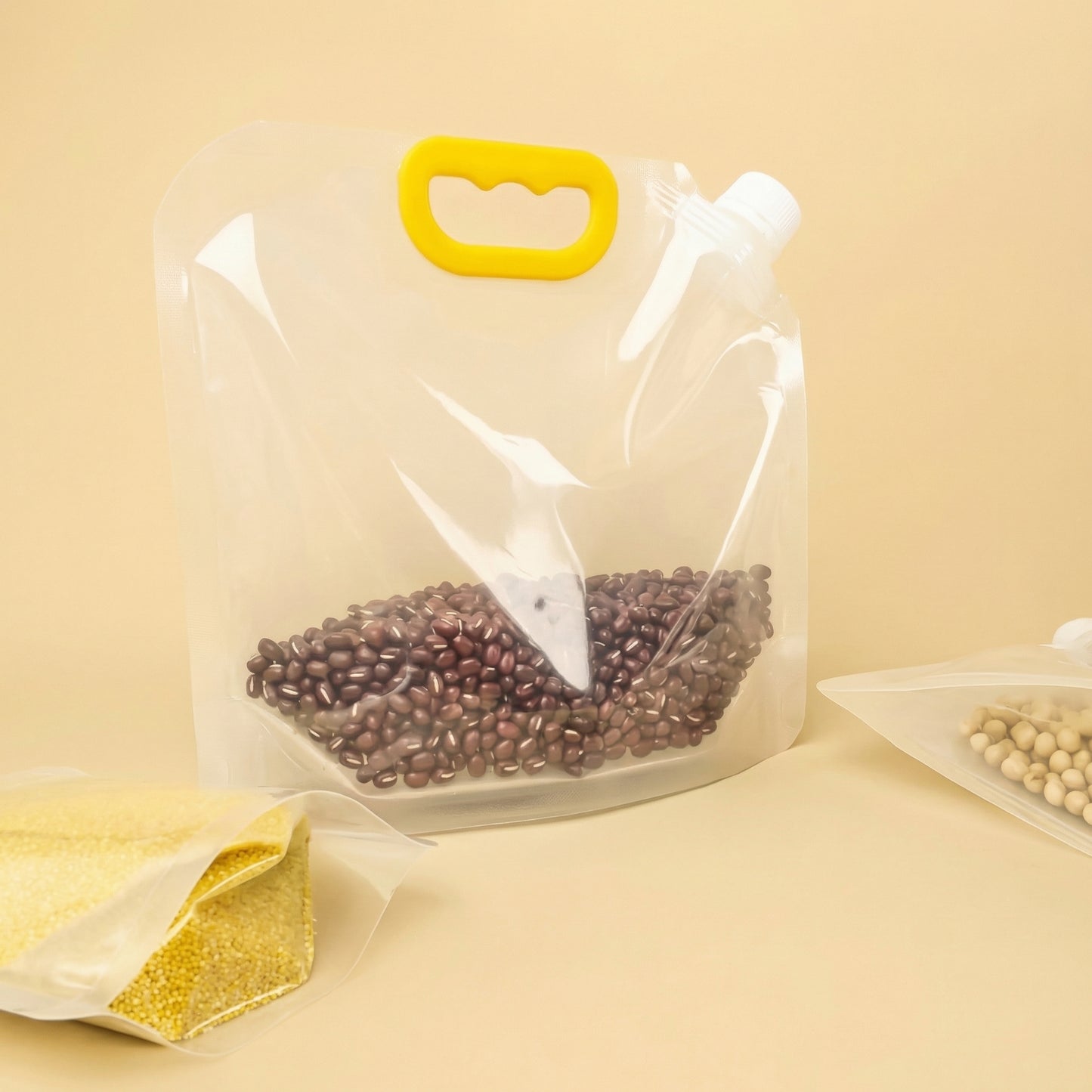 Pungi Mari Transparente Reutilizabile cu Capac pentru Depozitarea Alimentelor