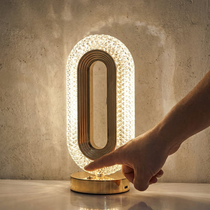 Lampa LED Tip Cristal Ovală cu Incarcare USB și Control Tactil