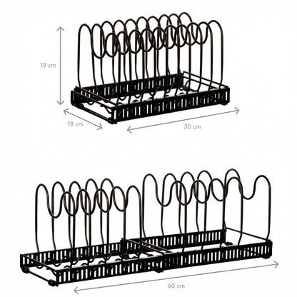 Organizator Extensibil pentru Tigăi și Capace de Vase