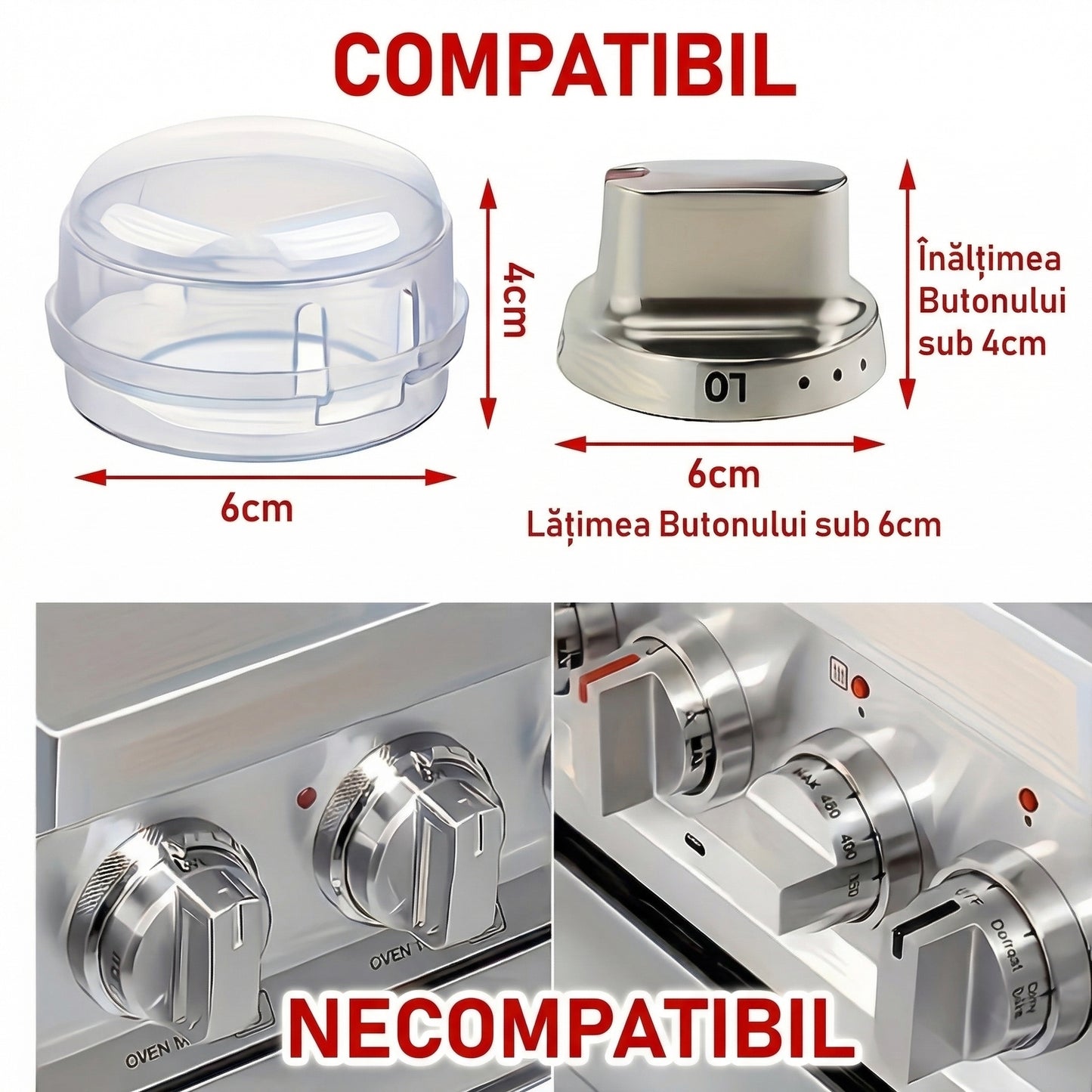 Set de 3 Capace de Protecție Transparente pentru Cuptor și Aragaz