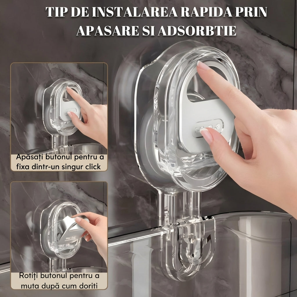 Suport Organizator Transparent pentru Baie și Bucătărie, Montaj fără Găurire