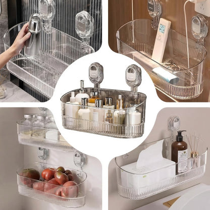 Suport Organizator Transparent pentru Baie și Bucătărie, Montaj fără Găurire