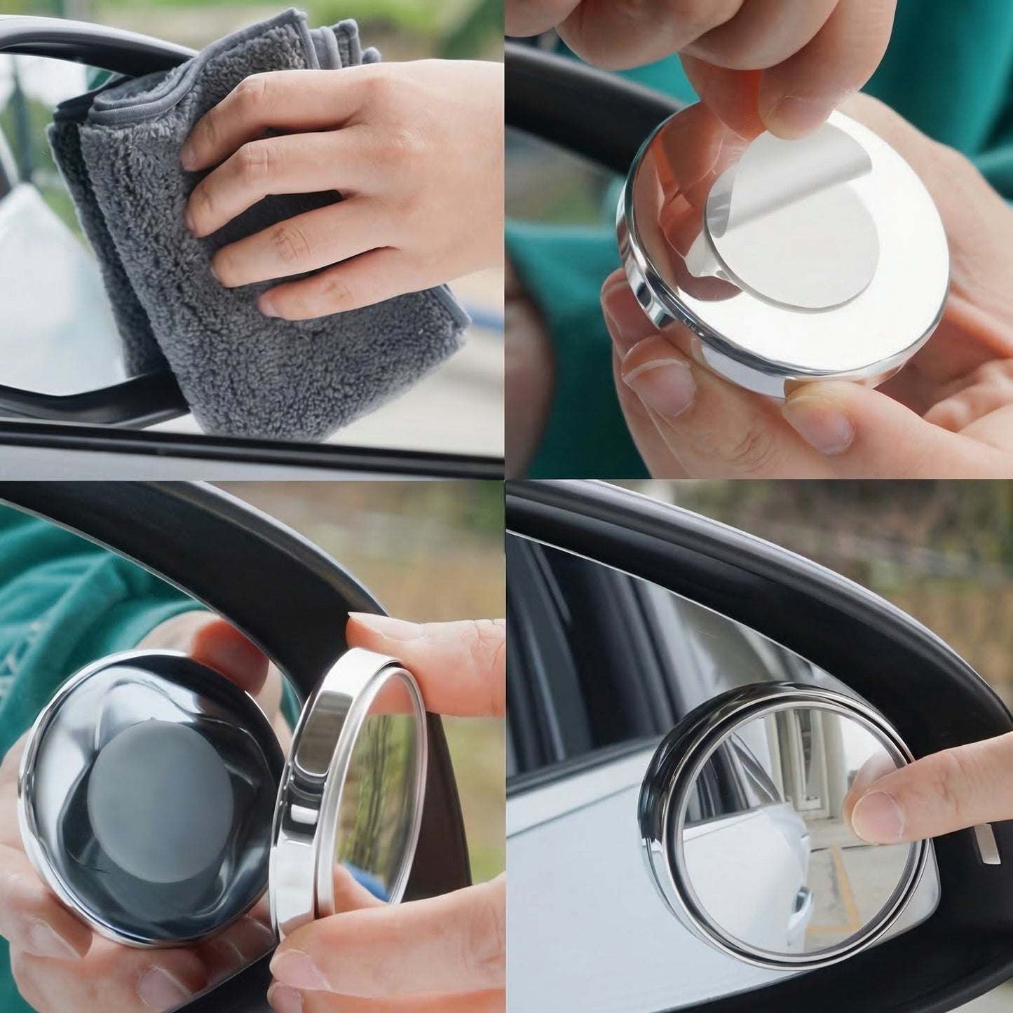 Set de 2 Oglinzi Rotunde de Înaltă Definiție pentru Retrovizoare Auto