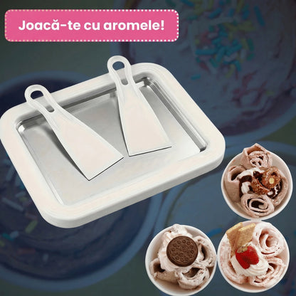 Tavă pentru Înghețată De Casă Cu Iaurt Sau Lapte Cu Două Spatule Incluse