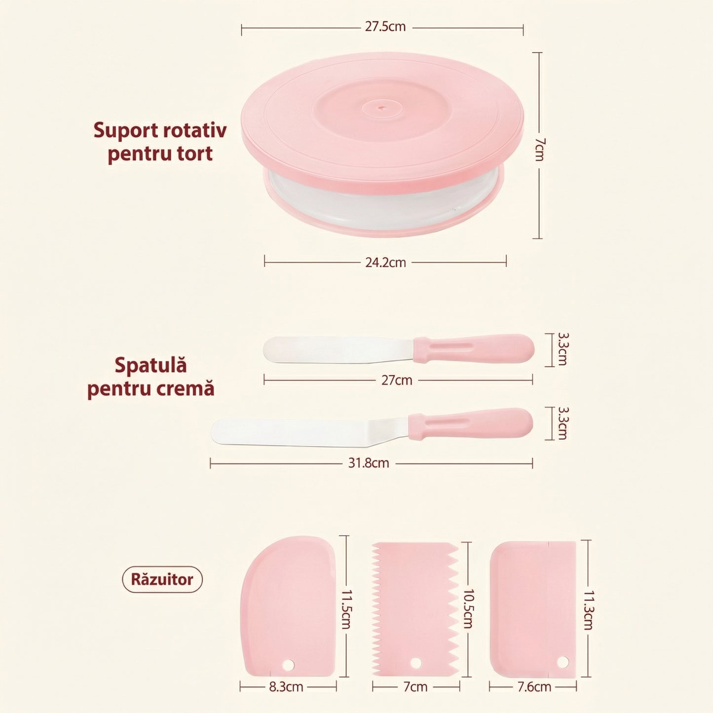Set de Decorare Torturi cu Spatule și Forme pentru Copt