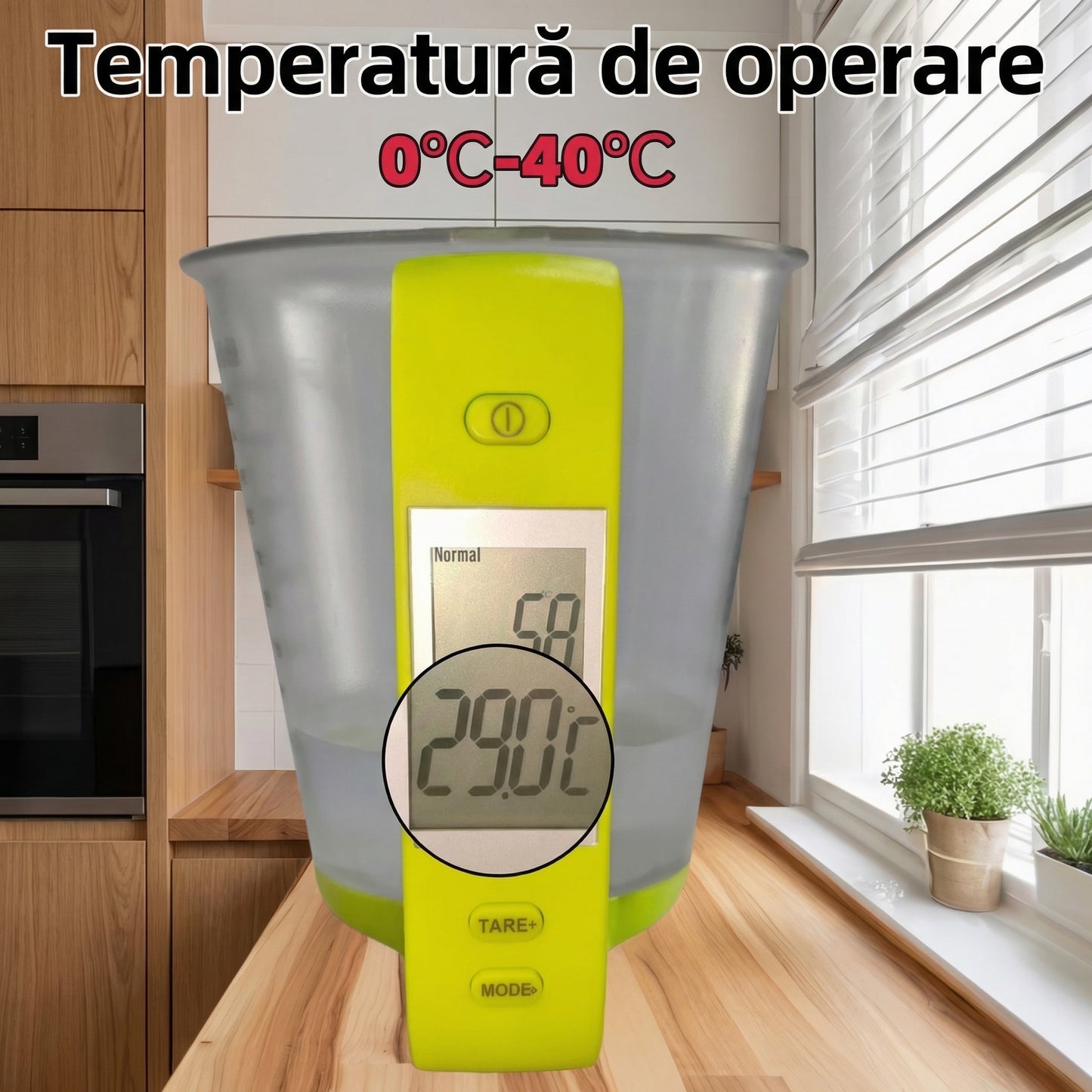 Cană Inteligentă de Măsurat cu Termometru, 600 ml