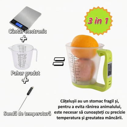 Cană Inteligentă de Măsurat cu Termometru, 600 ml
