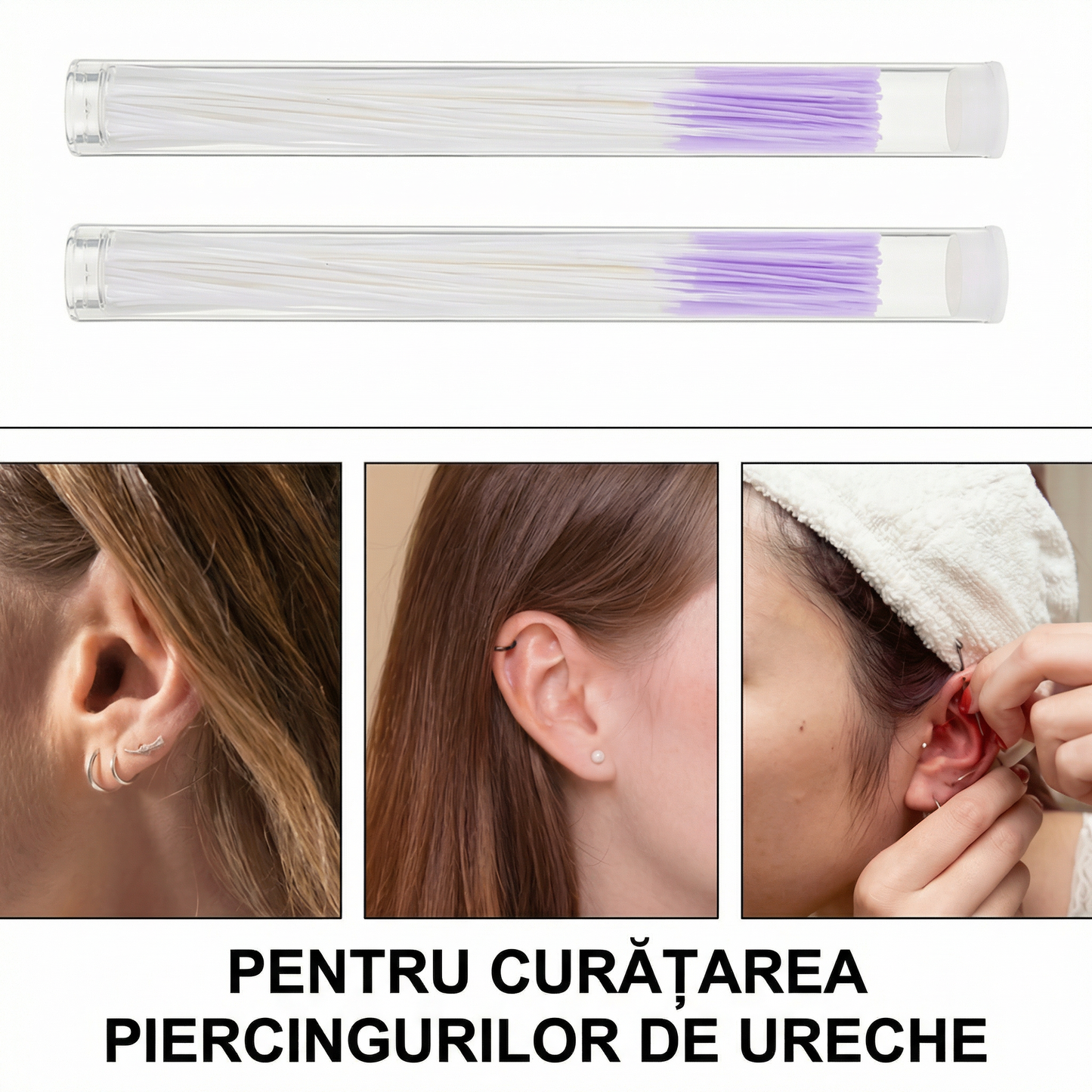 Set 60 de Ațe Neodorizante pentru Curățarea Urechilor