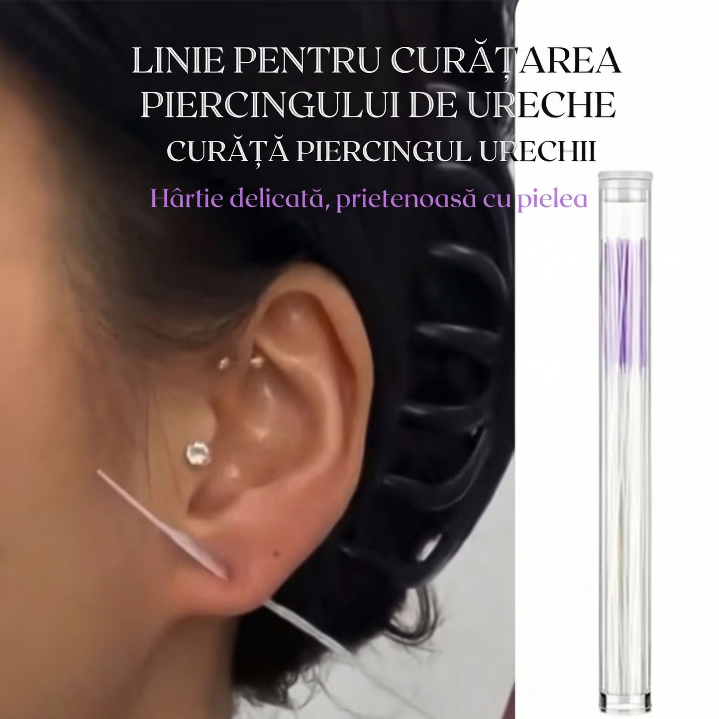 Set 60 de Ațe Neodorizante pentru Curățarea Urechilor
